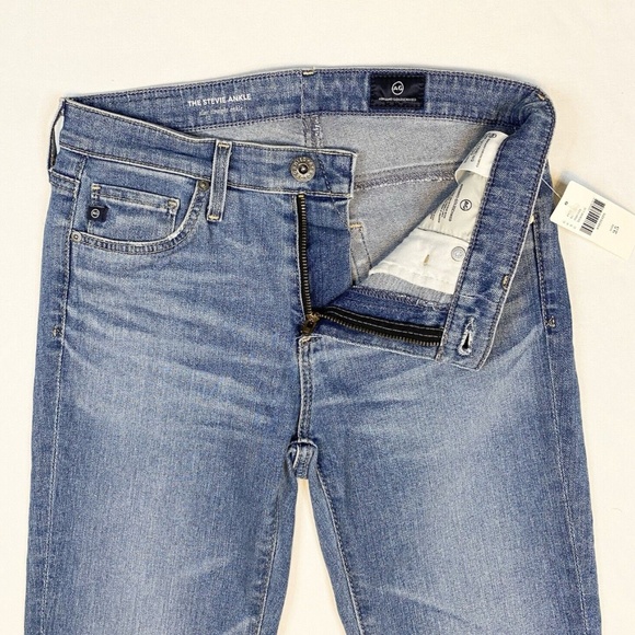 Adriano Goldschmied Stevie Ankle Slim Straight Ankle Size 25 Raw Hem Blue Jeans - Picture 10 of 16